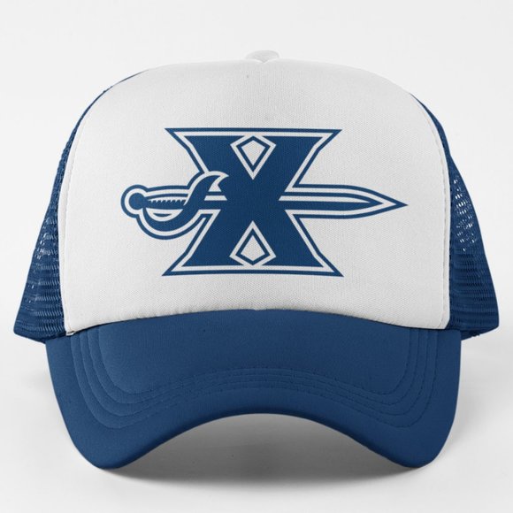 Other - NEW Xavier Musketeers X Sword Foam Trucker Mesh Snapback Hat 2TONE NAVY